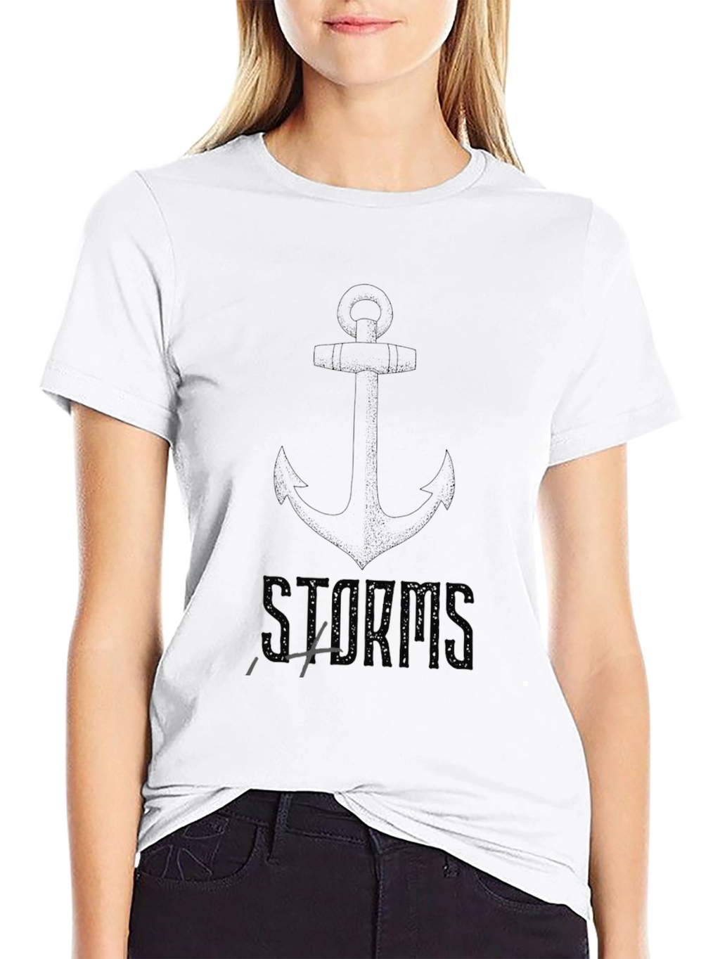 Storms Anchor Black Graphic T-Shirt