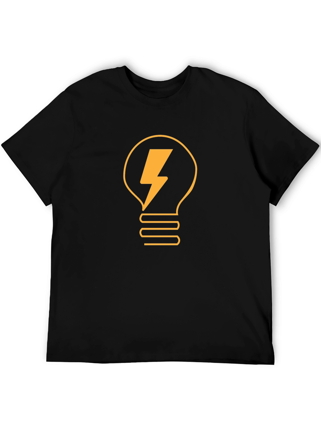Black T-Shirt with Lightbulb Bolt Graphic
