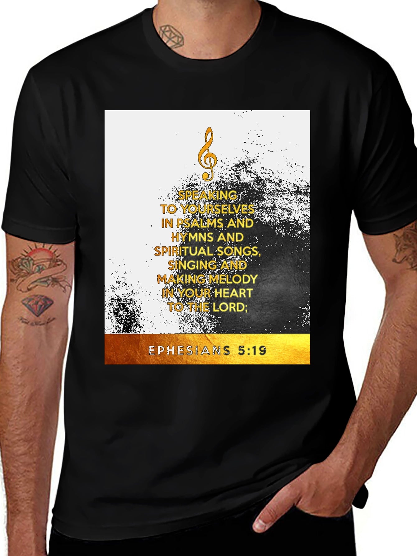 Ephesians 5:19 Graphic T-Shirt - Psalms Hymns & Spiritual Songs