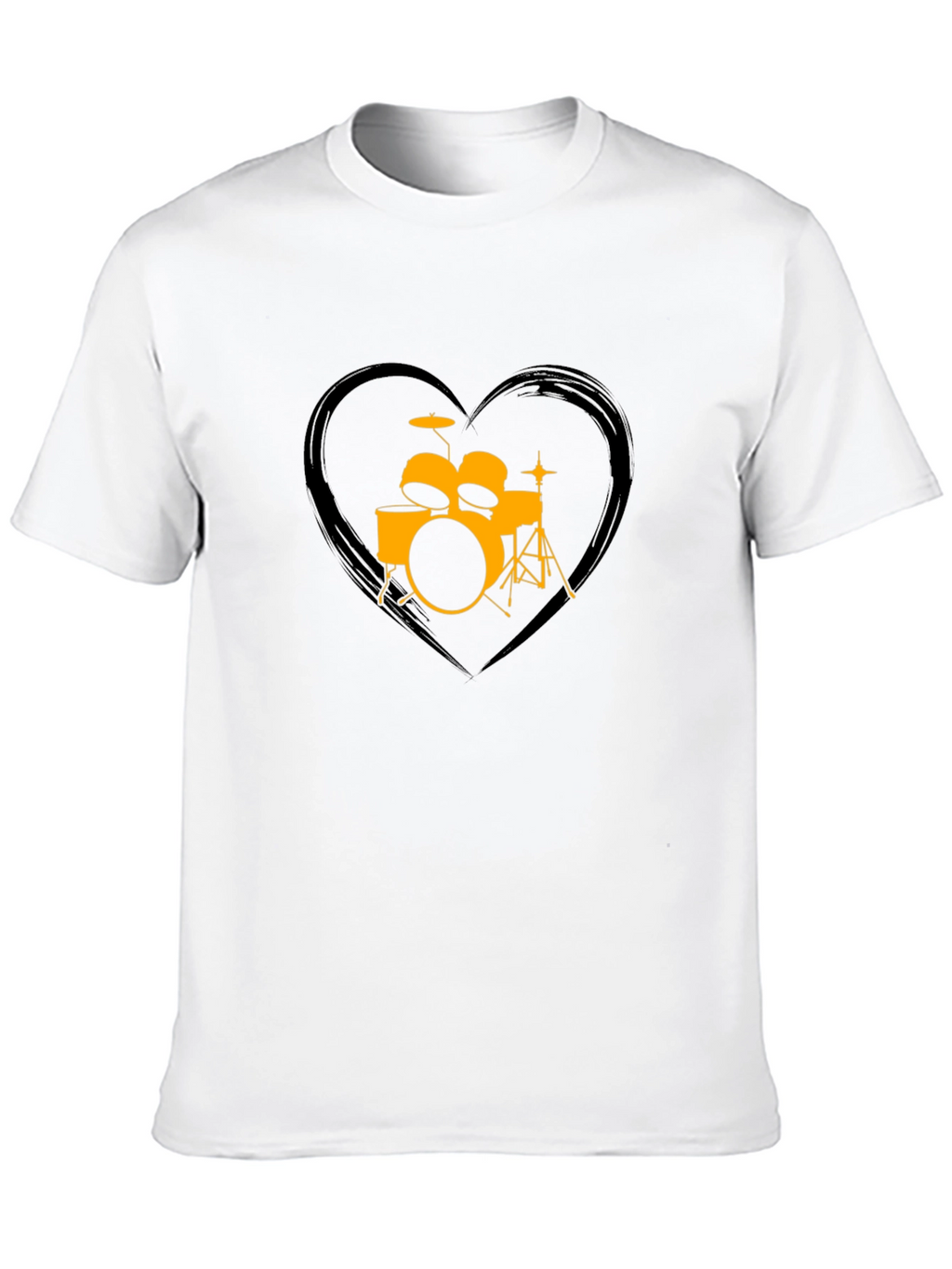 Drum Set Heart Graphic T-Shirt - Music Lover Tee