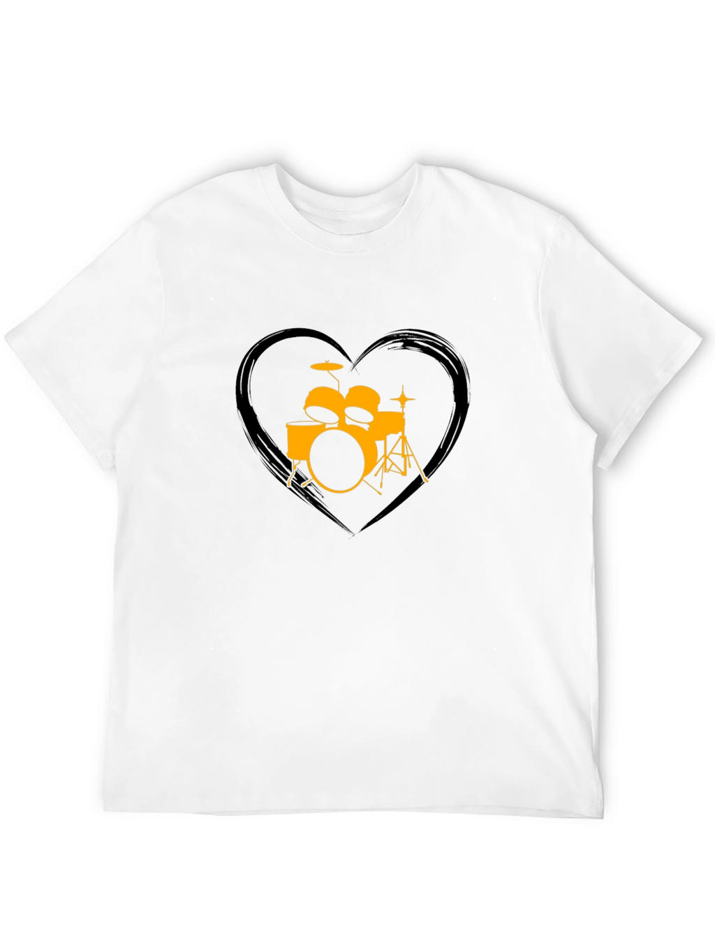 Drum Set Heart Graphic T-Shirt - Music Lover Tee