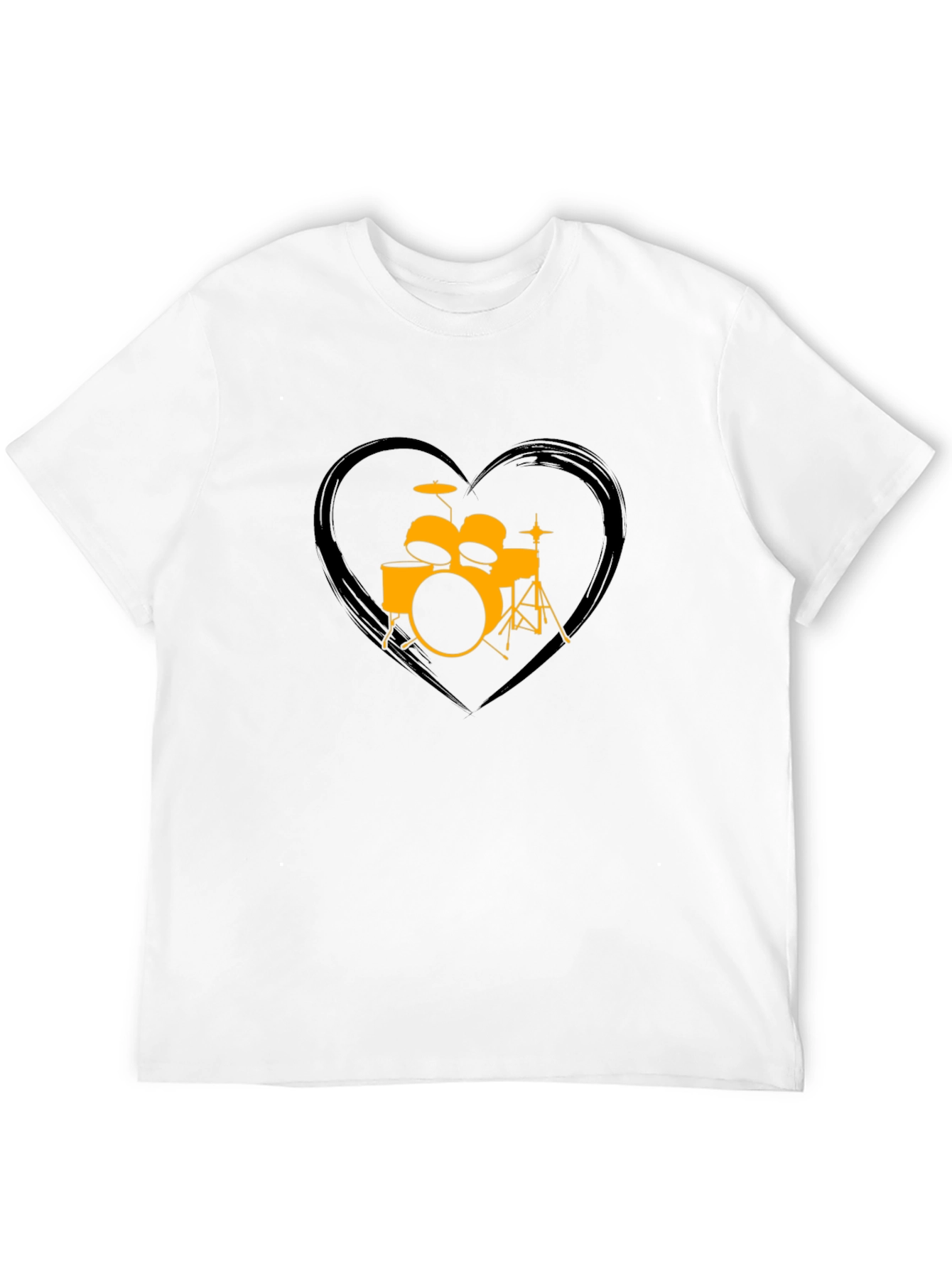 Drum Set Heart Graphic T-Shirt - Music Lover Tee