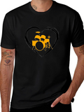 Drum Set Heart Graphic T-Shirt - Music Lover Tee