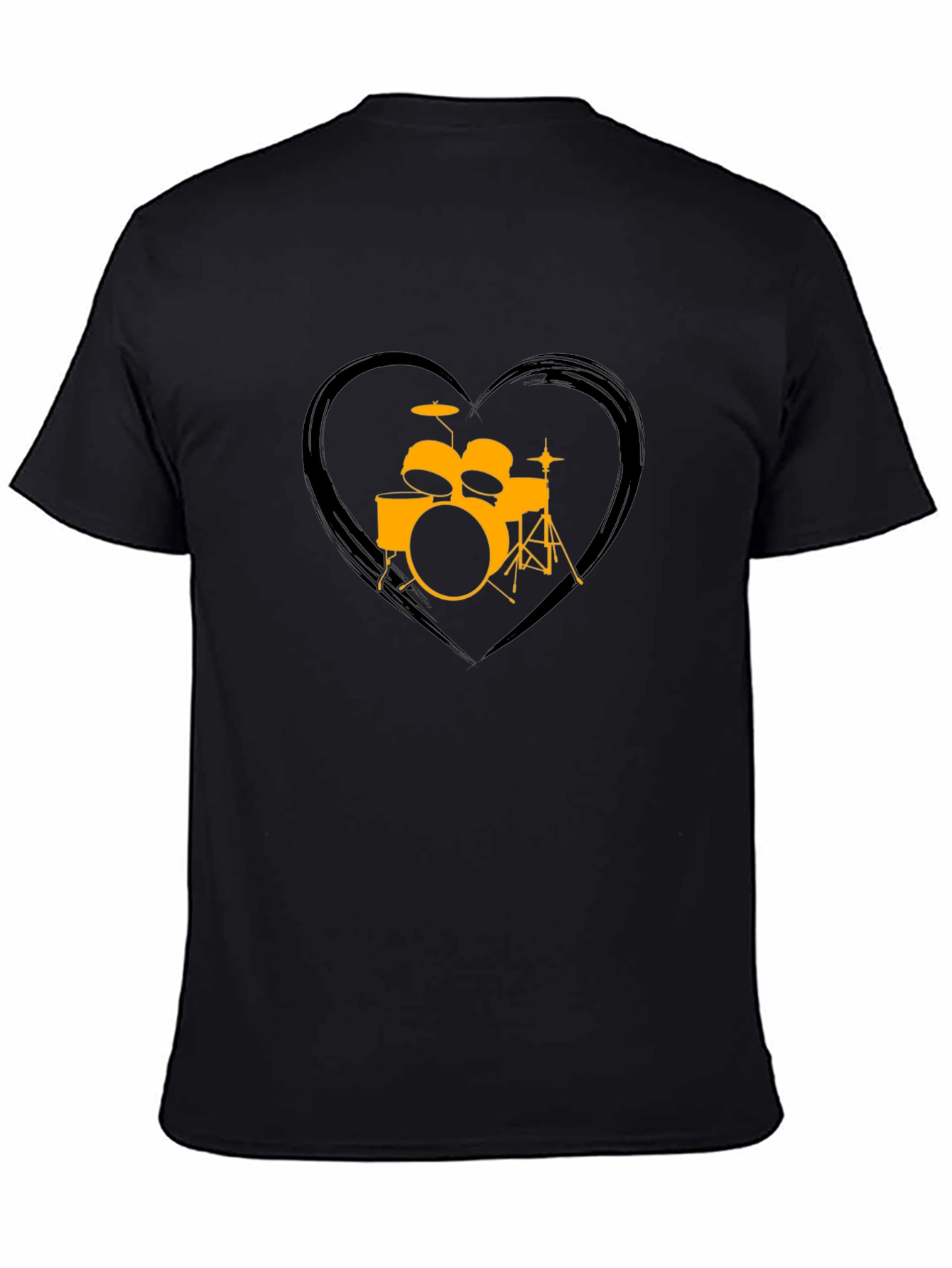 Drum Set Heart Graphic T-Shirt - Music Lover Tee