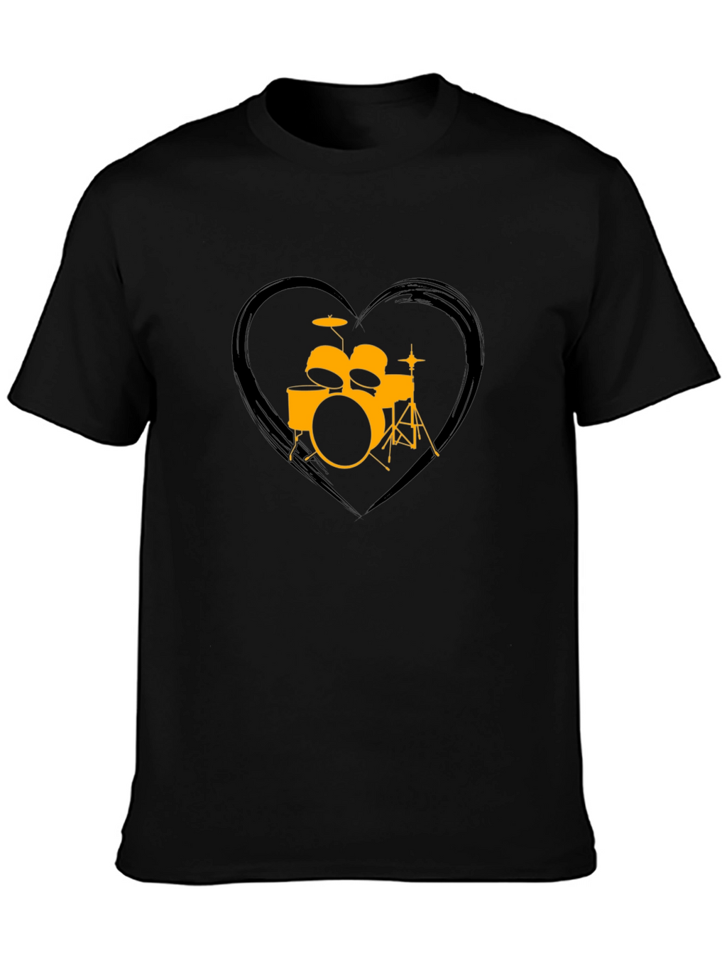 Drum Set Heart Graphic T-Shirt - Music Lover Tee