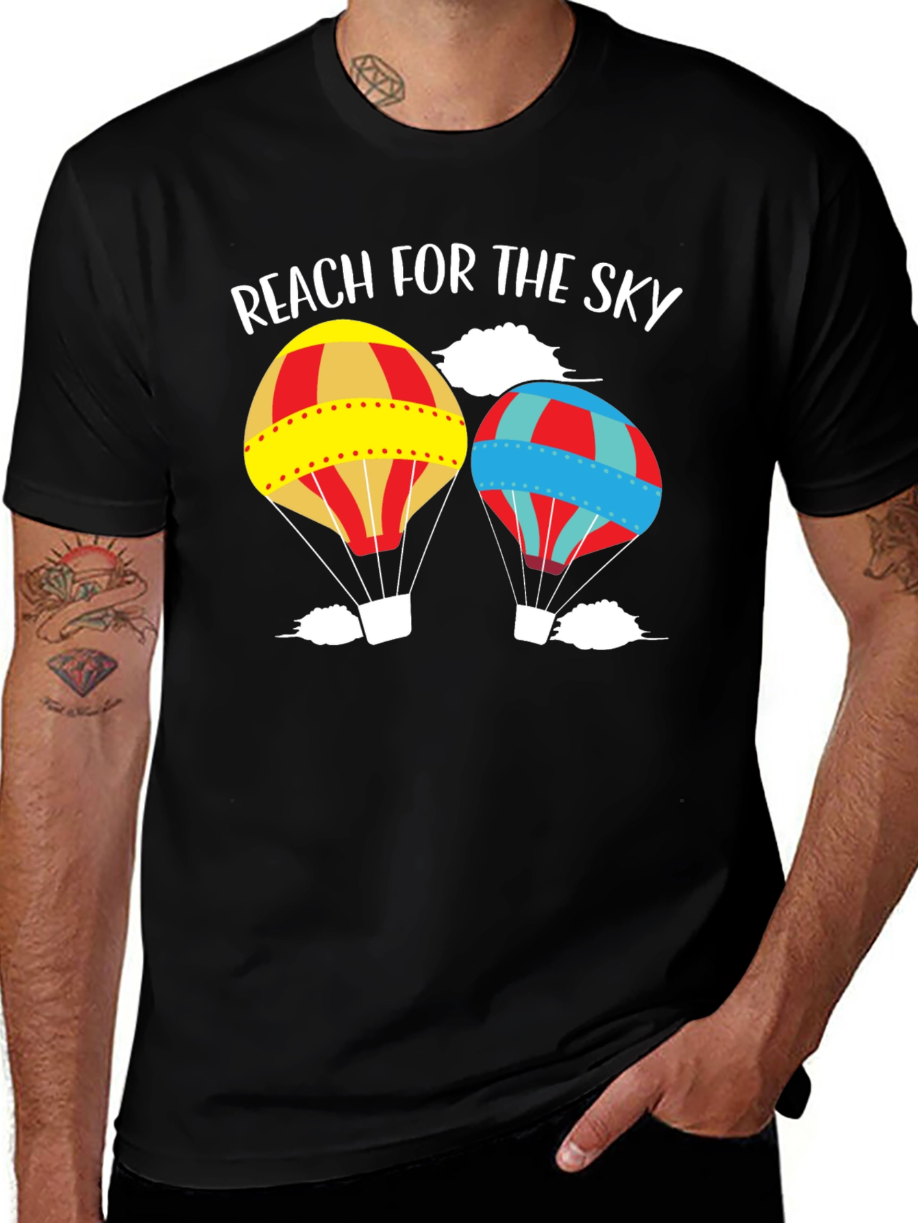 Reach for the Sky Hot Air Balloon Graphic Tee