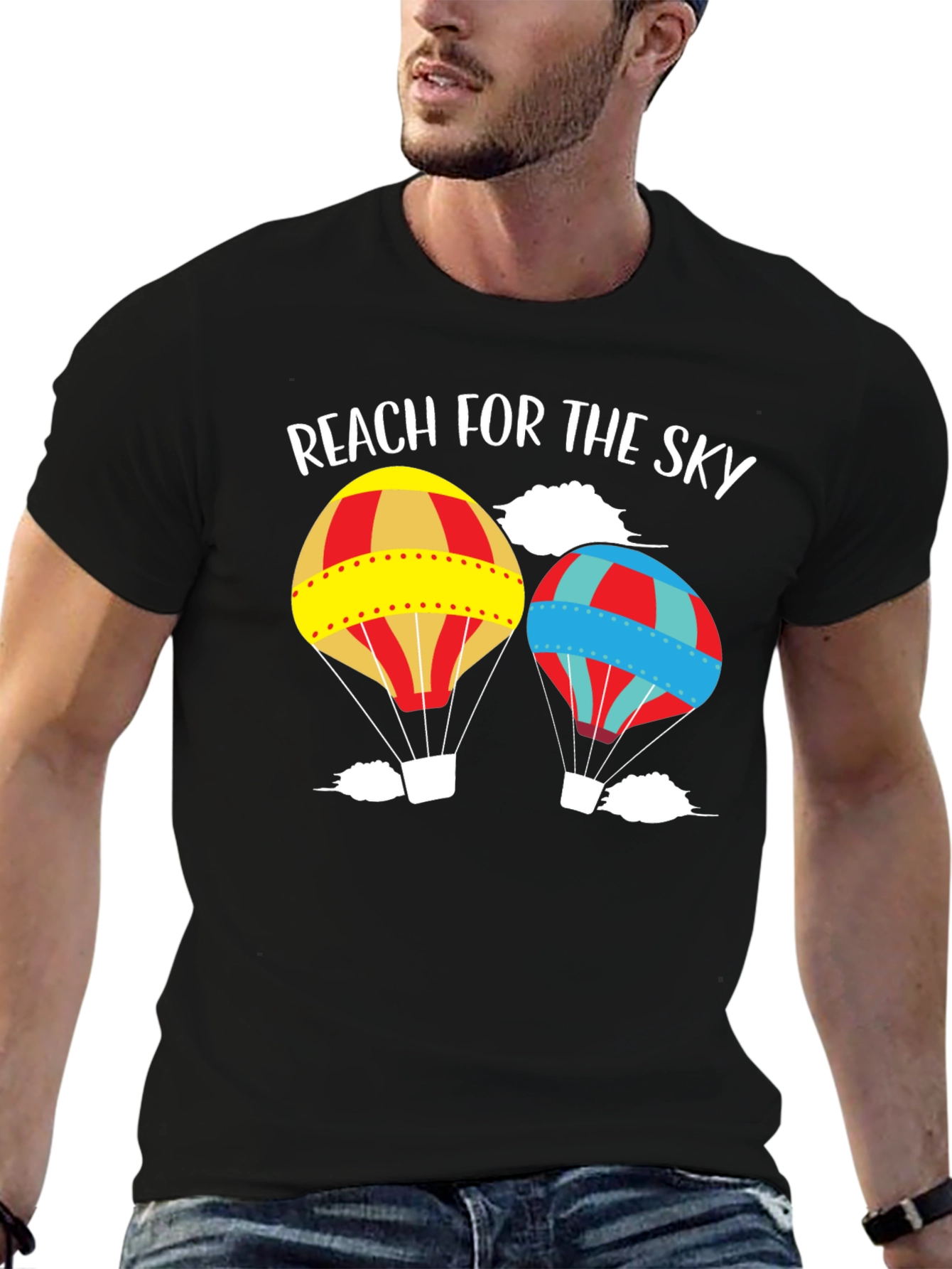 Reach for the Sky Hot Air Balloon Graphic Tee