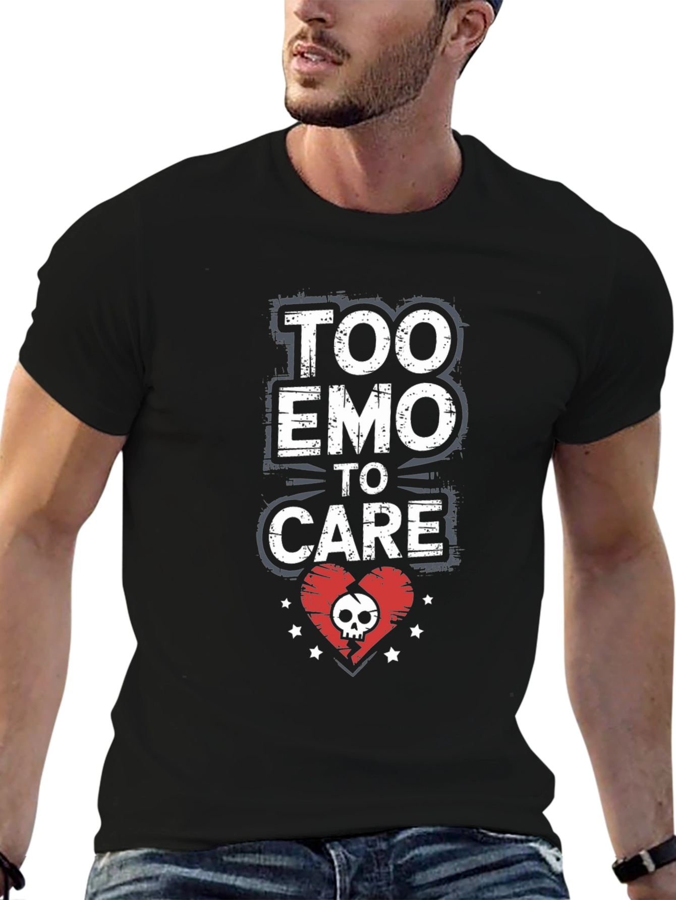 Too Emo to Care Graphic Tee