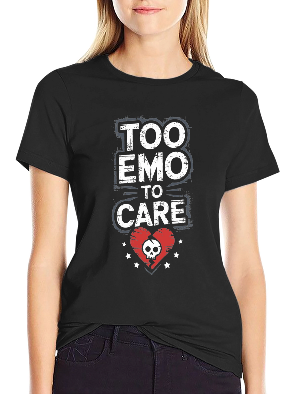 Too Emo to Care Graphic Tee