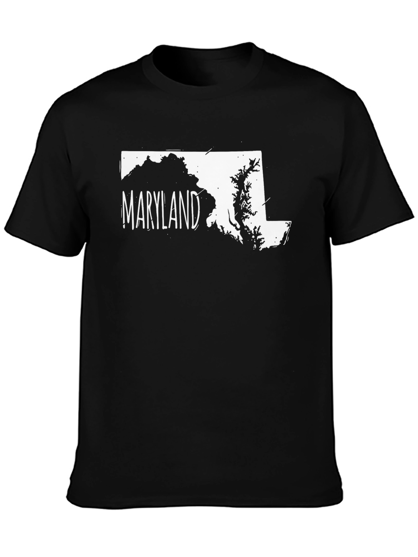 Maryland State Map Graphic Print T-Shirt