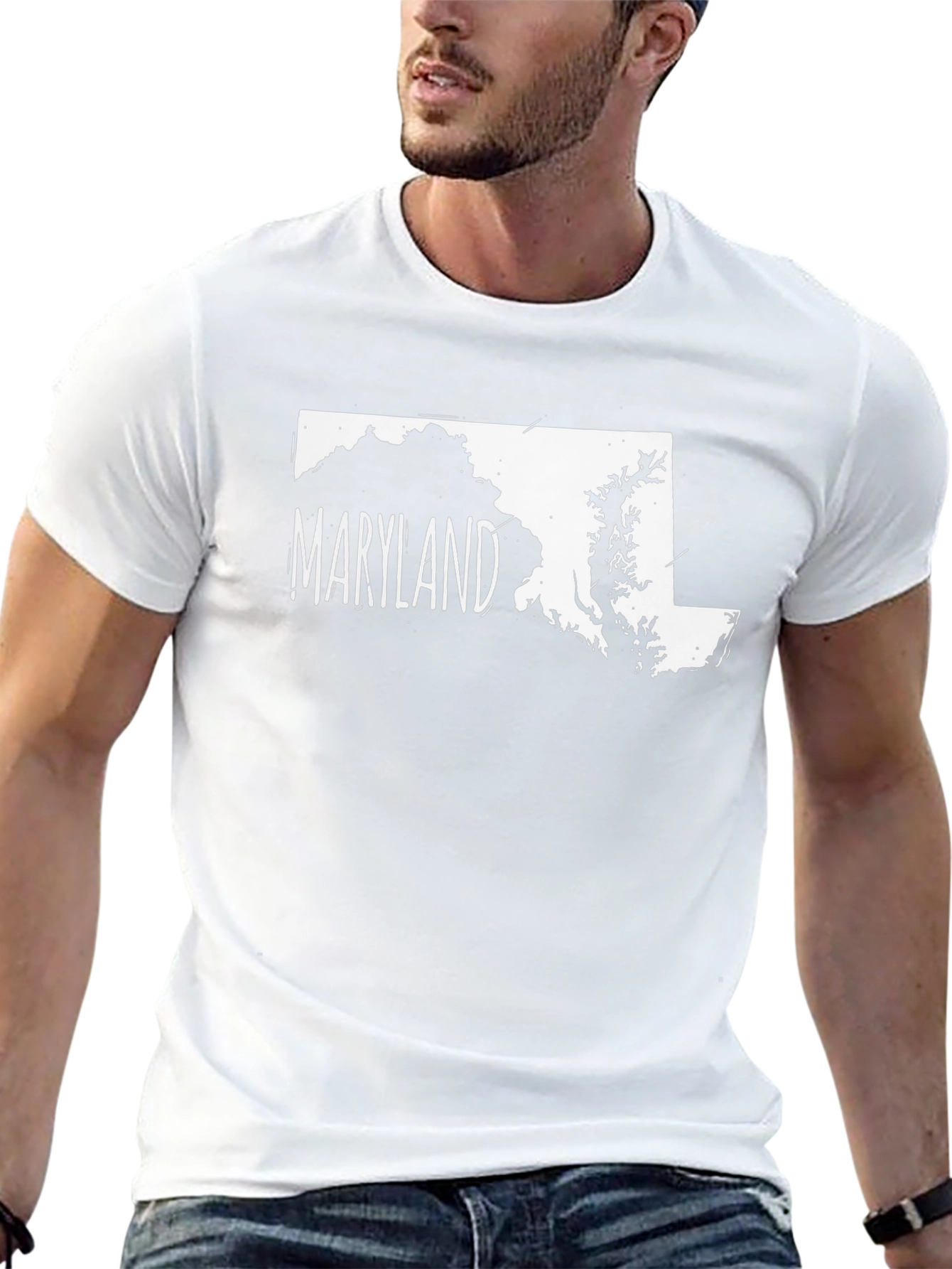 Maryland State Map Graphic Print T-Shirt