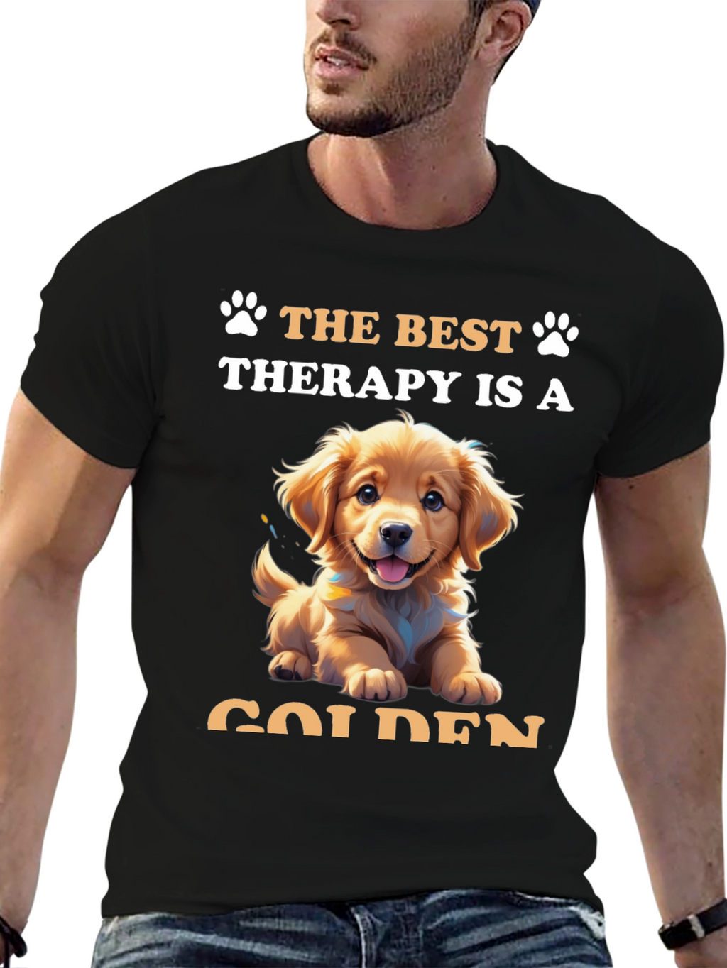 Golden Therapy Tee: Paw-some Comfort