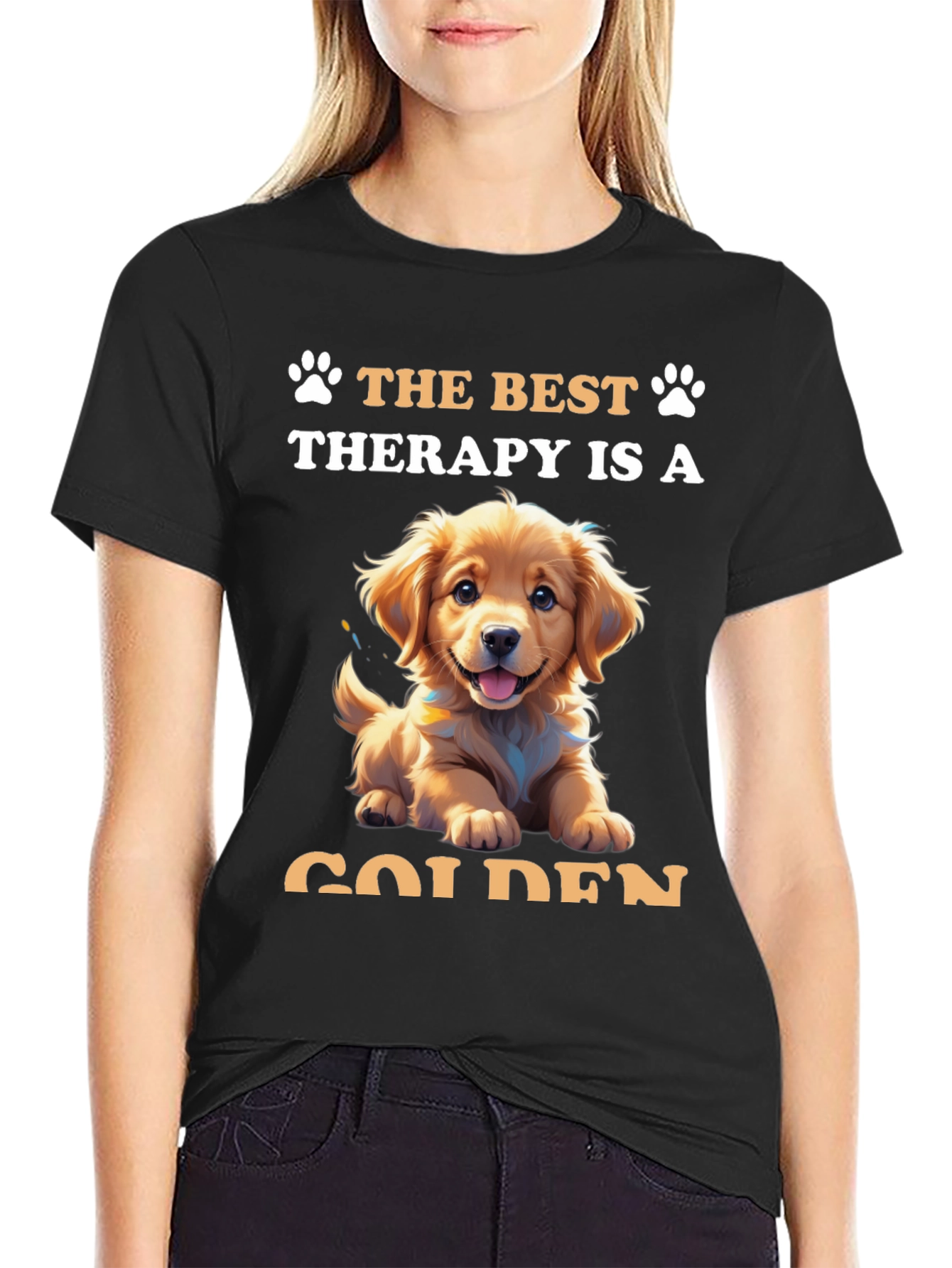 Golden Therapy Tee: Paw-some Comfort