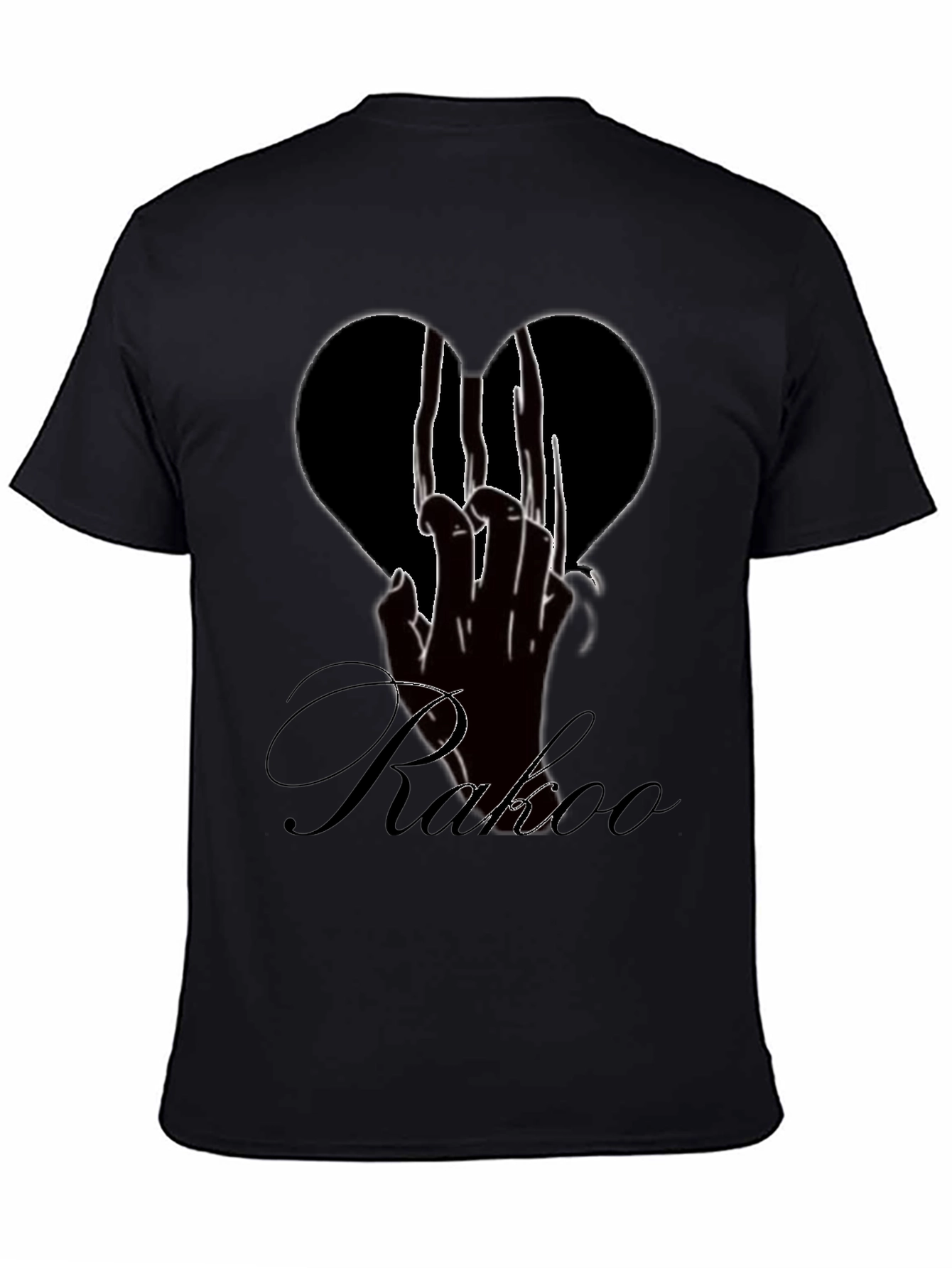 Edgy Black T-Shirt with Broken Heart Graphic