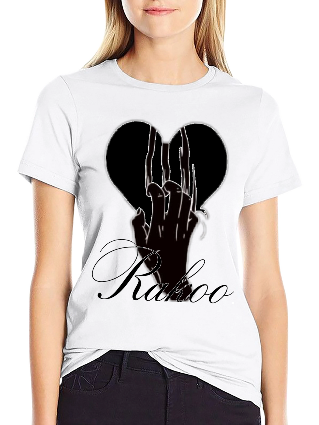 Edgy Black T-Shirt with Broken Heart Graphic