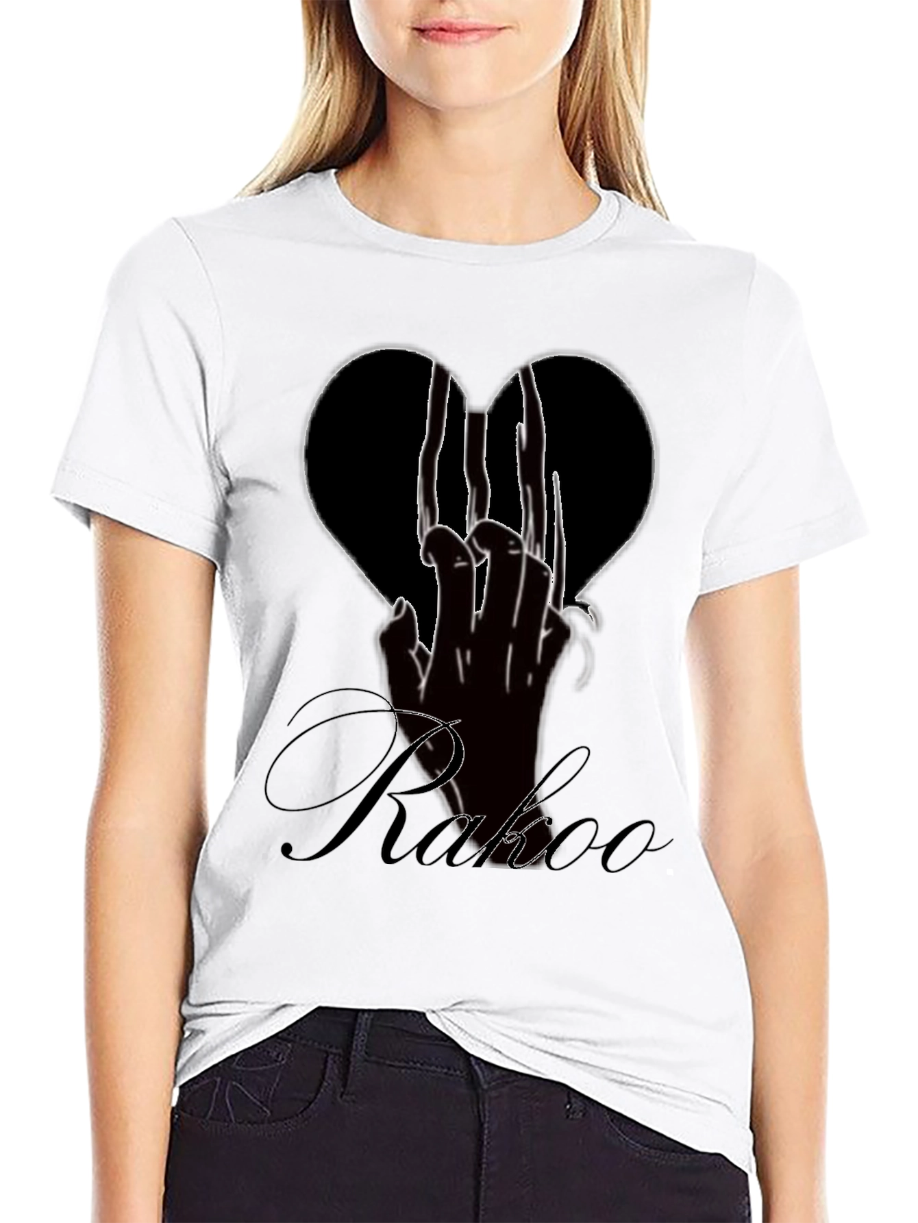 Edgy Black T-Shirt with Broken Heart Graphic