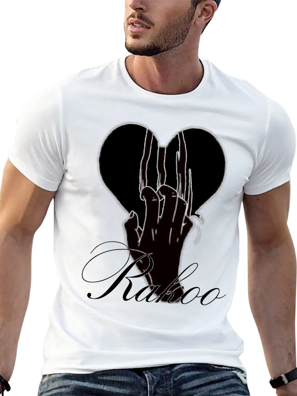 Edgy Black T-Shirt with Broken Heart Graphic