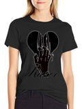 Edgy Black T-Shirt with Broken Heart Graphic