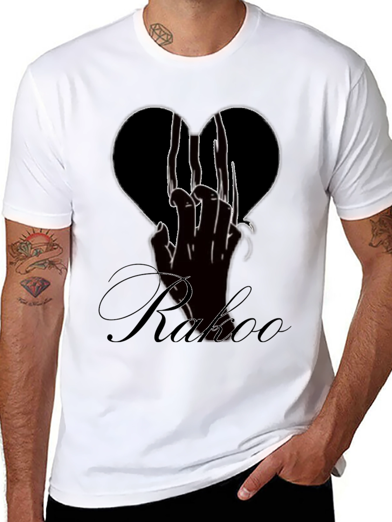 Edgy Black T-Shirt with Broken Heart Graphic