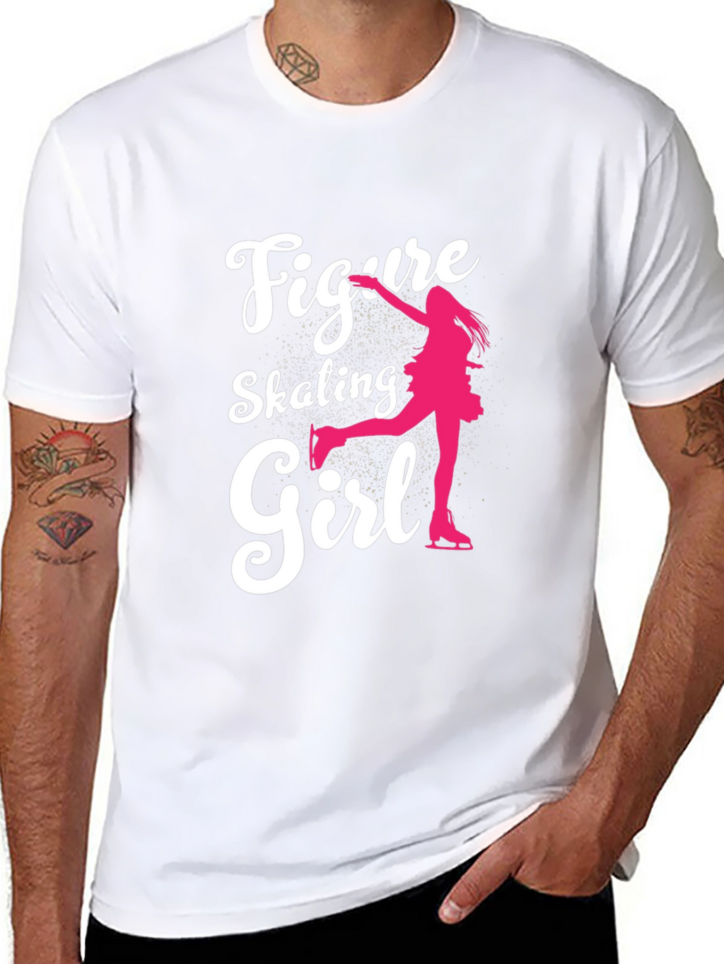 Figure Skating Girl Graphic Tee - Black Cotton T-Shirt