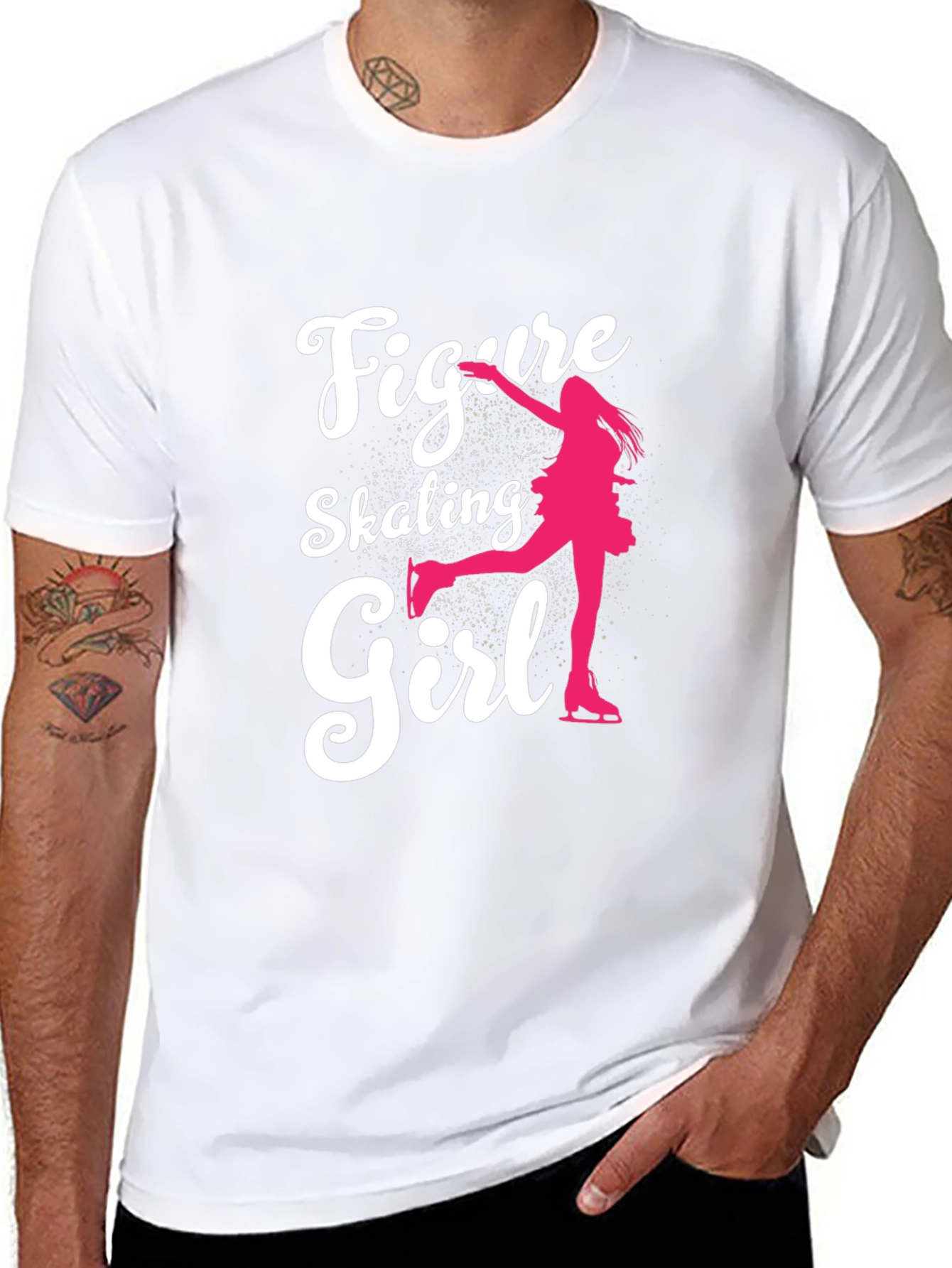 Figure Skating Girl Graphic Tee - Black Cotton T-Shirt