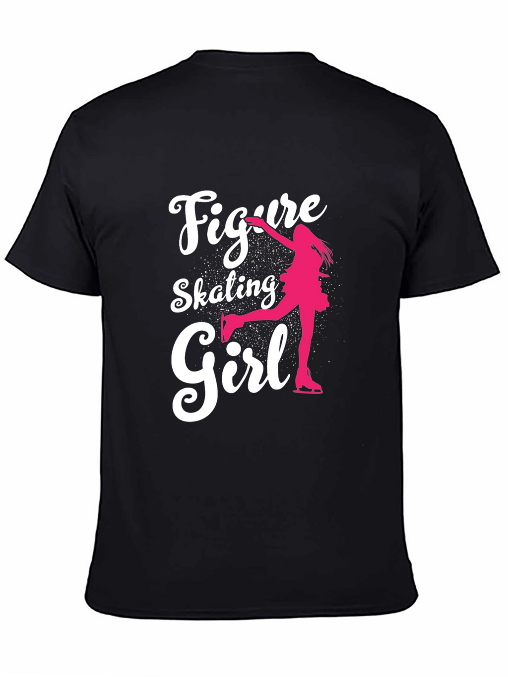 Figure Skating Girl Graphic Tee - Black Cotton T-Shirt
