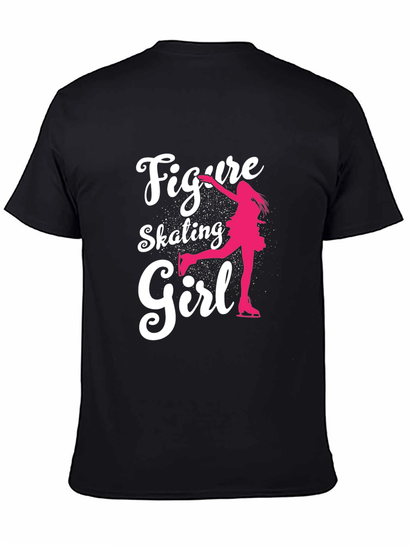 Figure Skating Girl Graphic Tee - Black Cotton T-Shirt