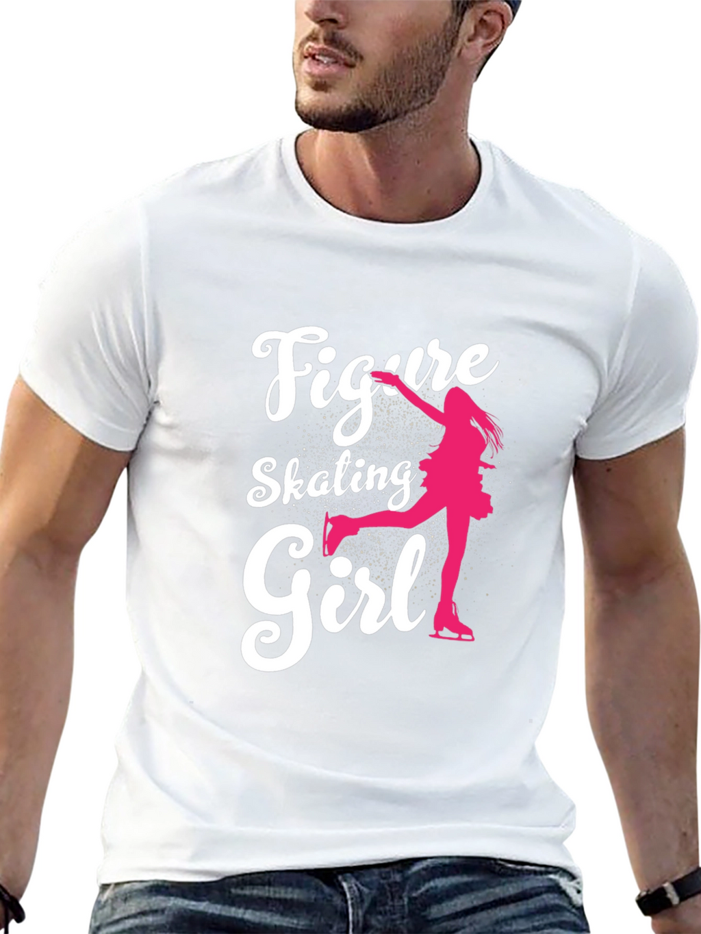 Figure Skating Girl Graphic Tee - Black Cotton T-Shirt