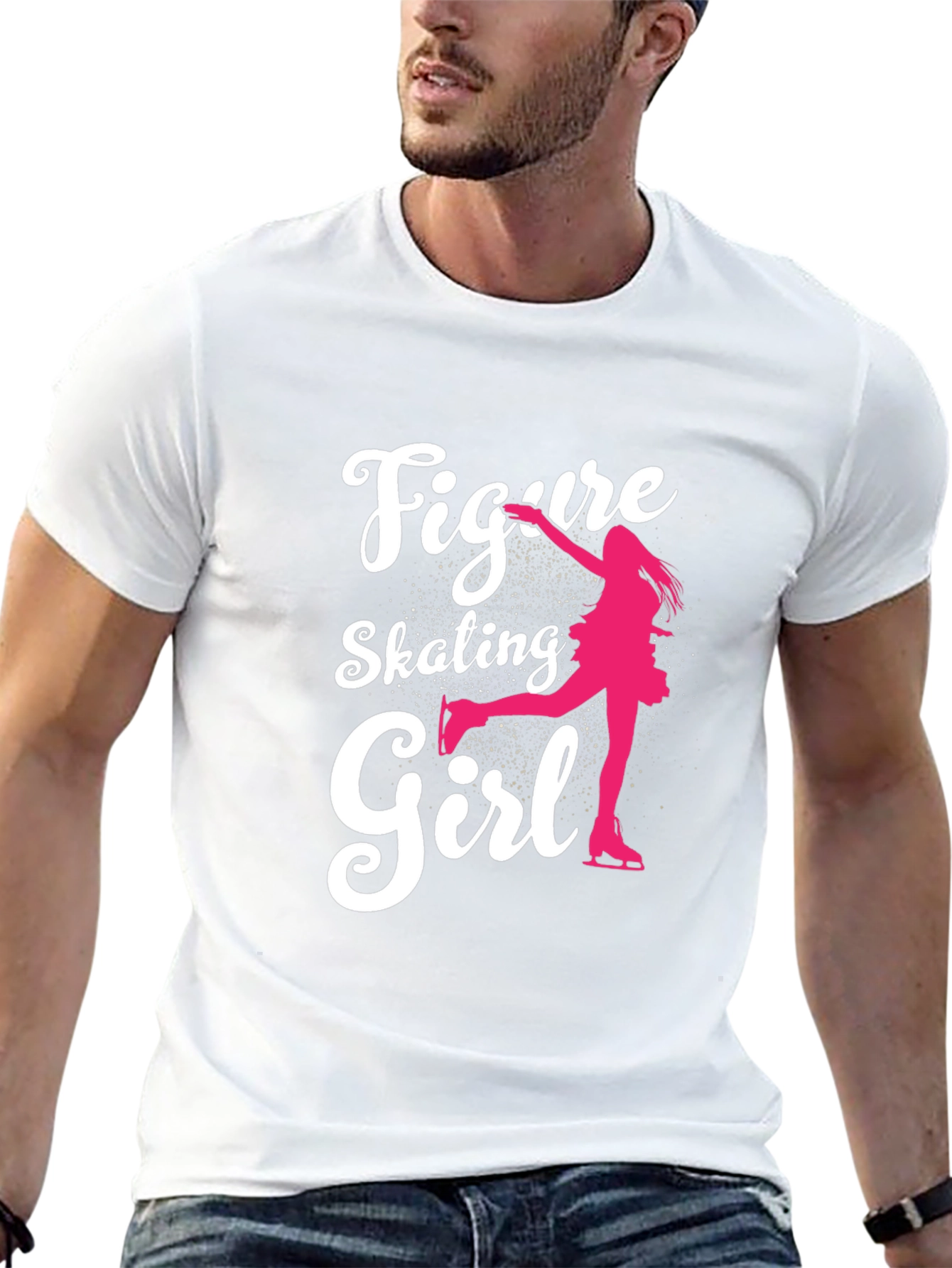 Figure Skating Girl Graphic Tee - Black Cotton T-Shirt