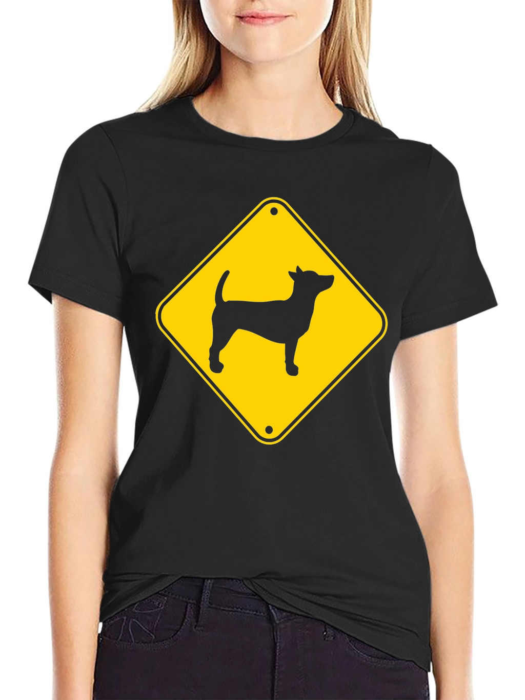 Dog Crossing Black T-Shirt