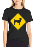 Dog Crossing Black T-Shirt