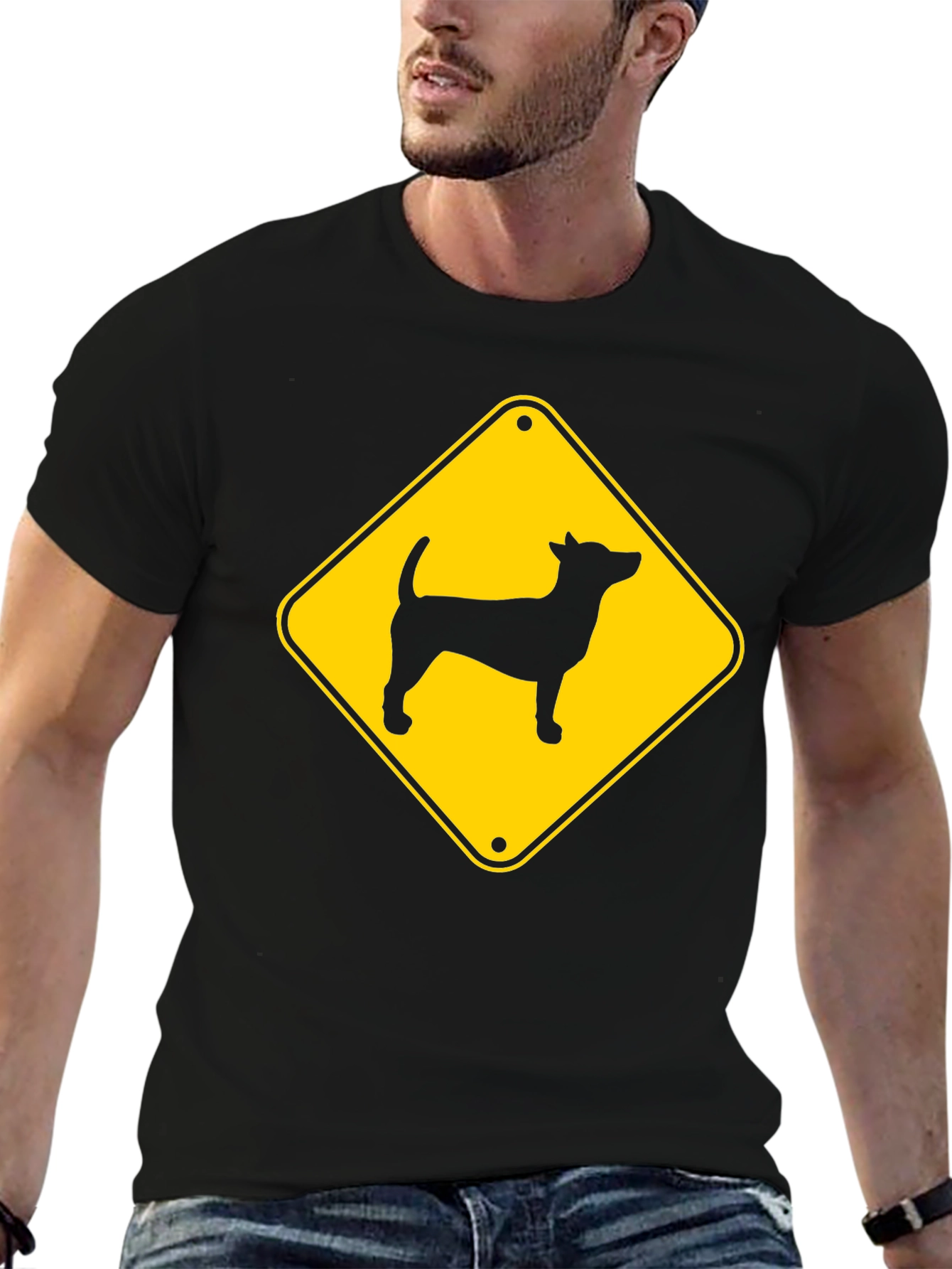 Dog Crossing Black T-Shirt