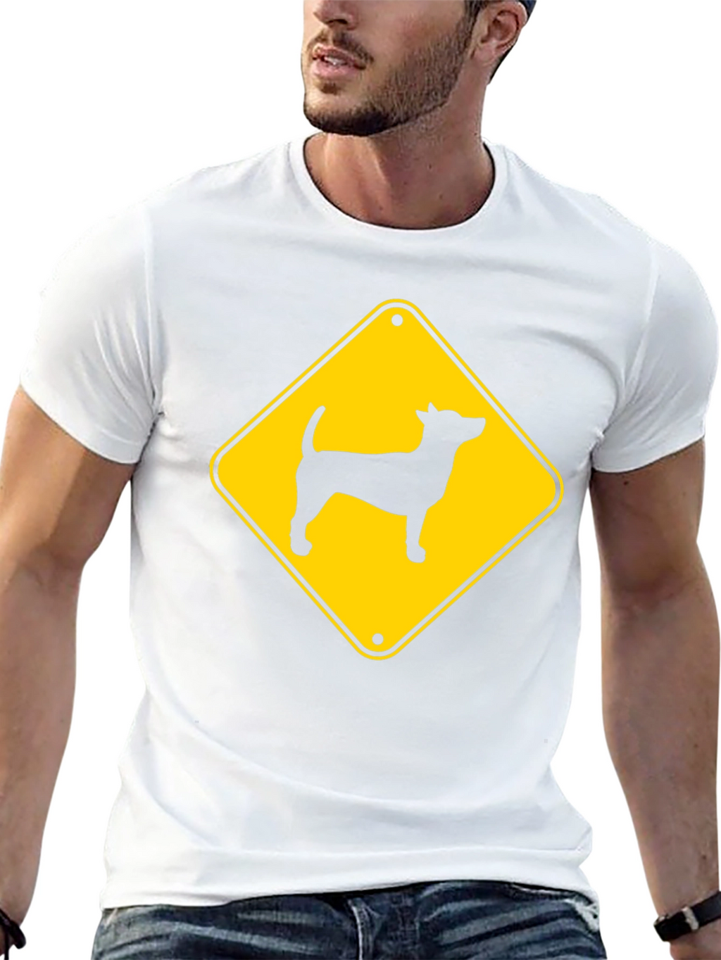 Dog Crossing Black T-Shirt
