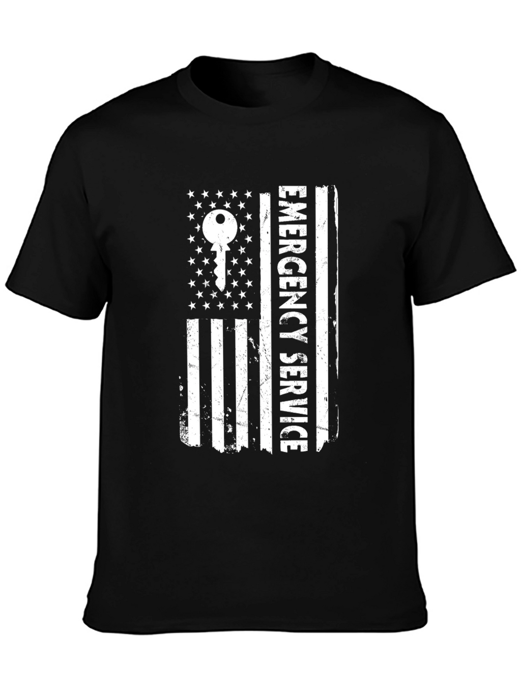 Emergency Service Key American Flag Graphic Tee