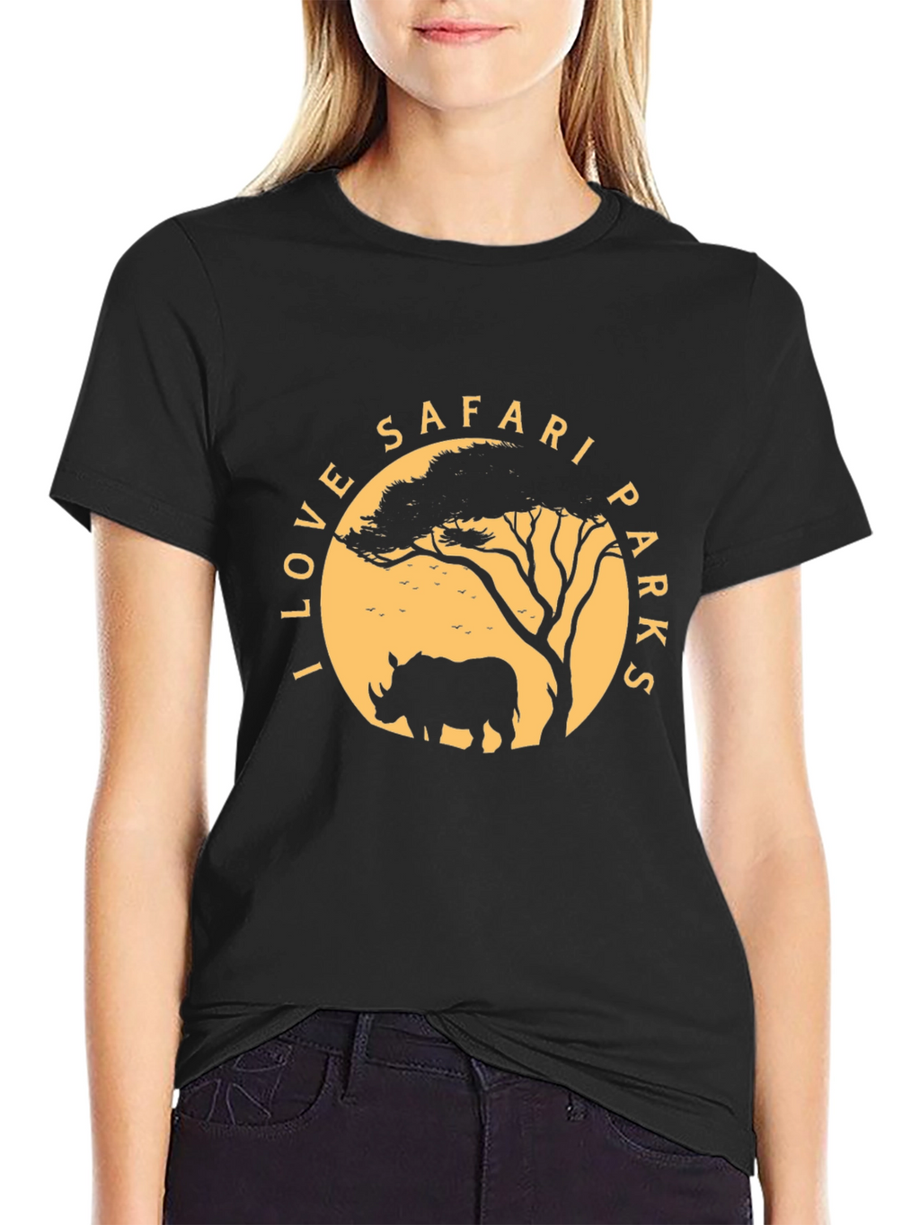 Safari Parks Graphic Tee - Mens Black Cotton T-Shirt