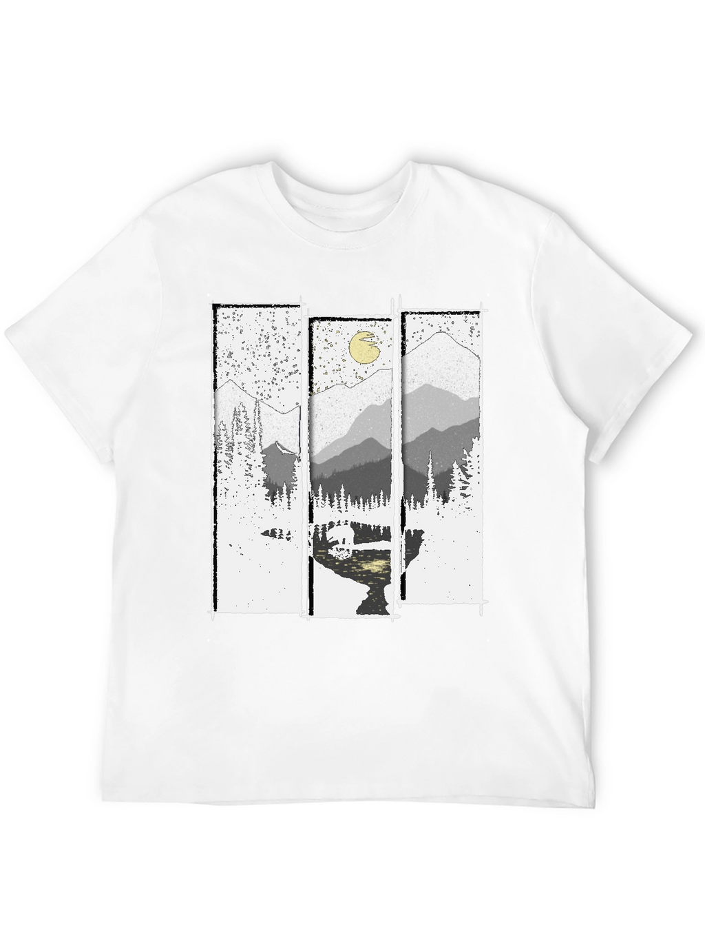 Mountain Vista Graphic Tee - Black Cotton T-Shirt