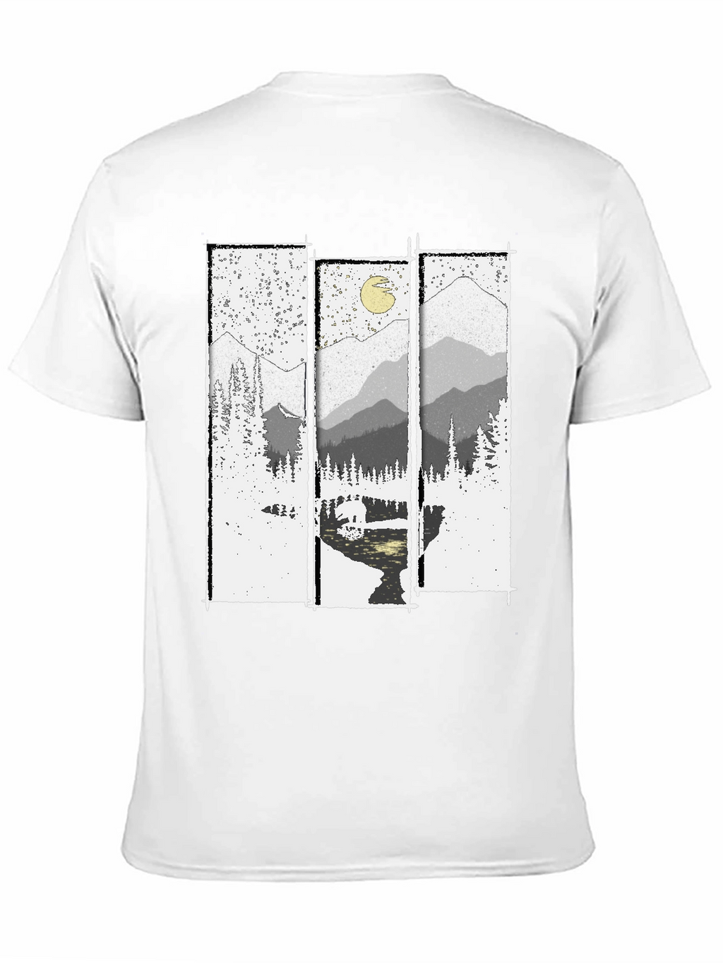 Mountain Vista Graphic Tee - Black Cotton T-Shirt