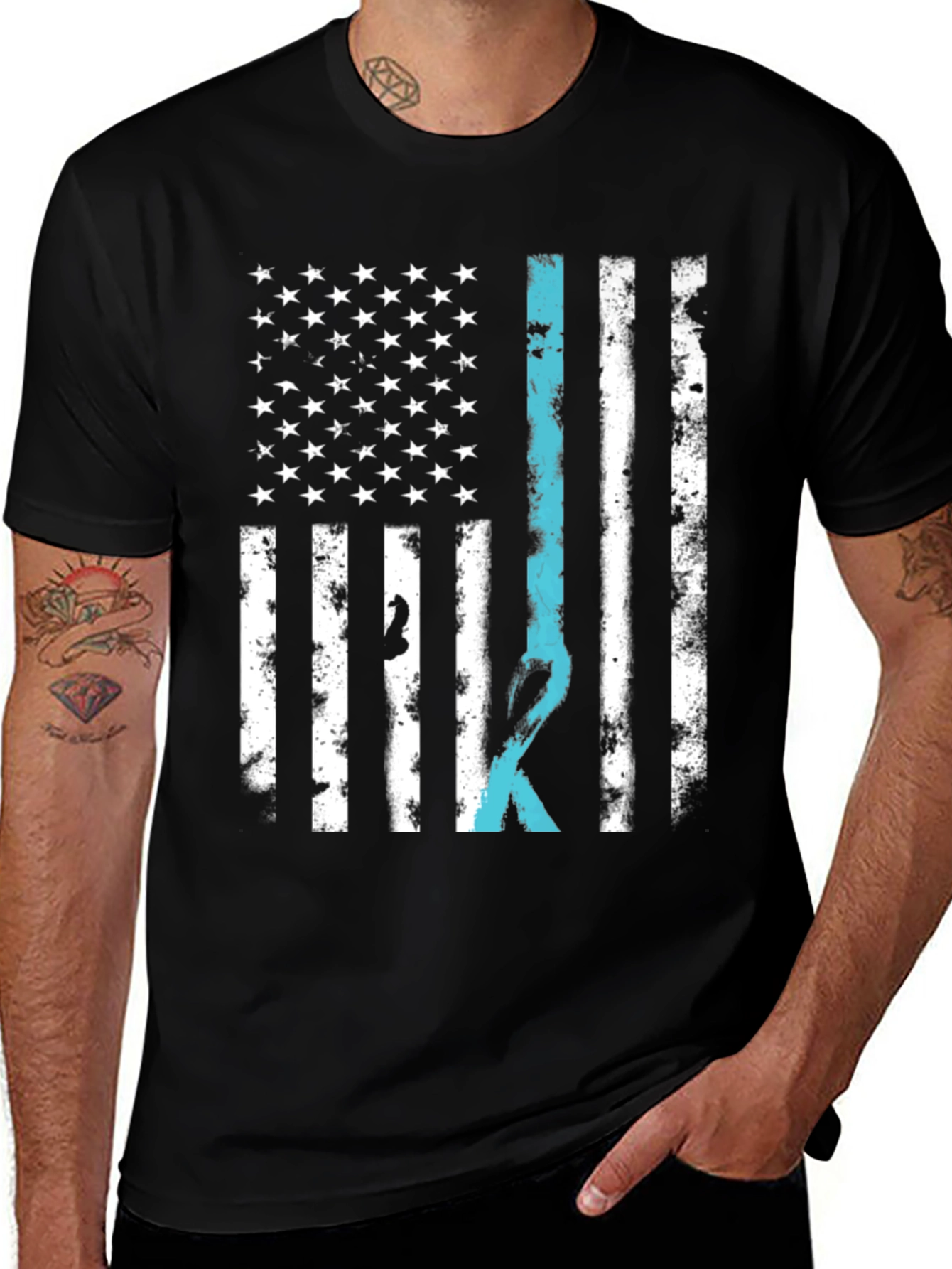 American Flag Ribbon Graphic Tee