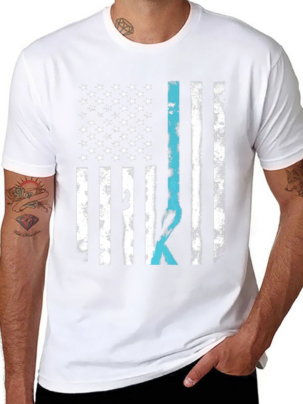 American Flag Ribbon Graphic Tee