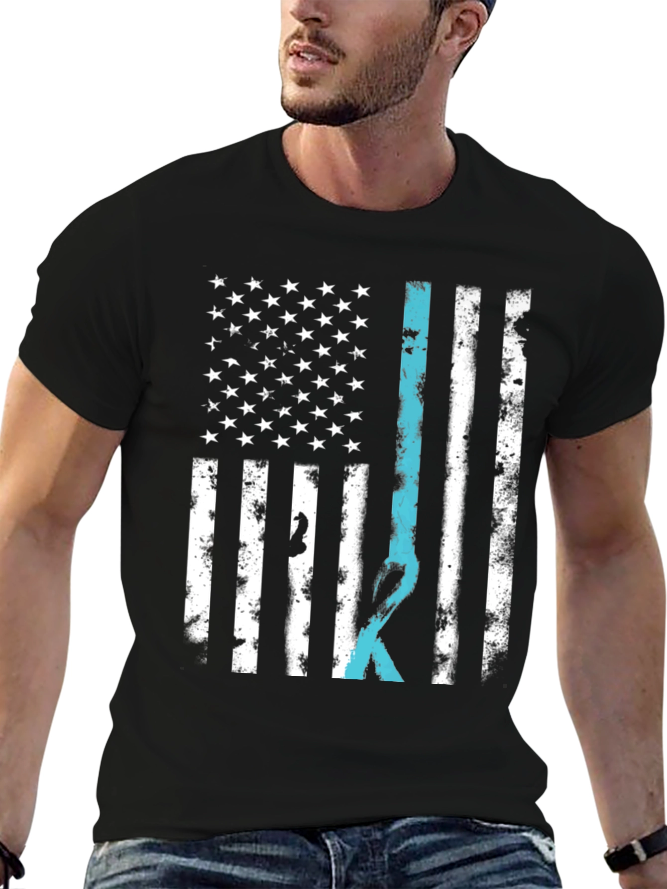 American Flag Ribbon Graphic Tee