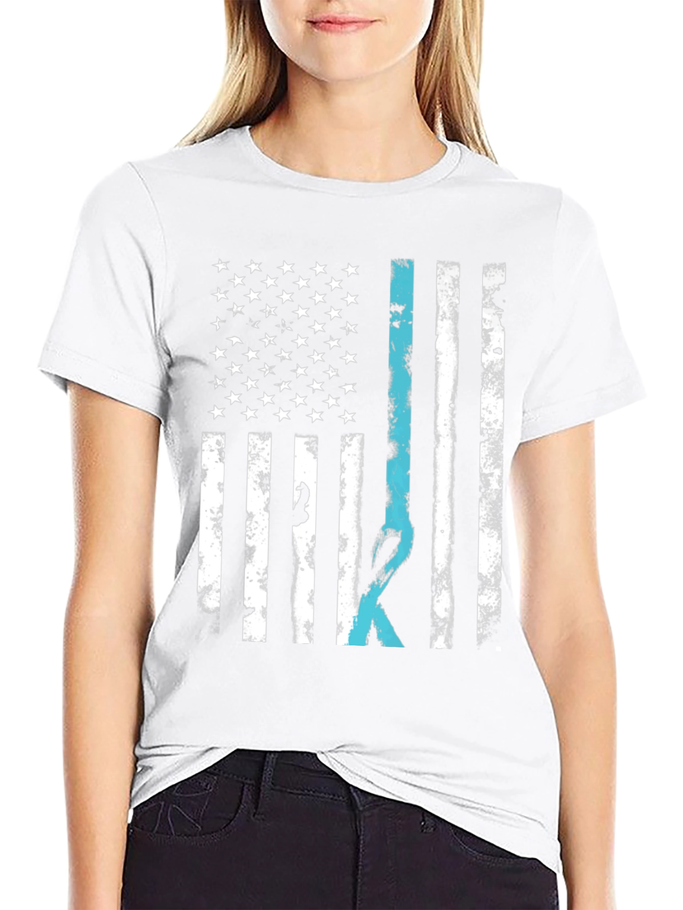 American Flag Ribbon Graphic Tee