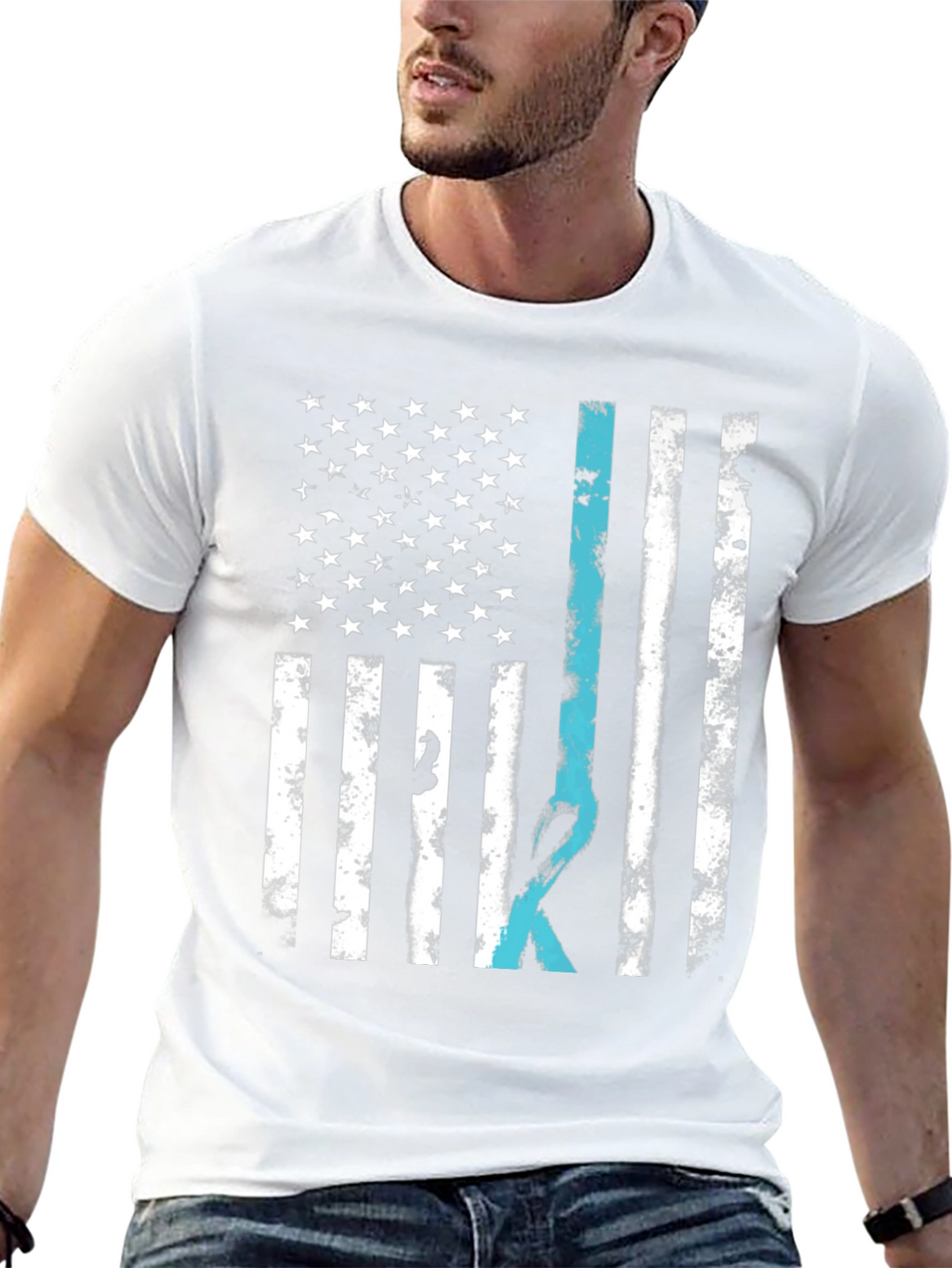 American Flag Ribbon Graphic Tee