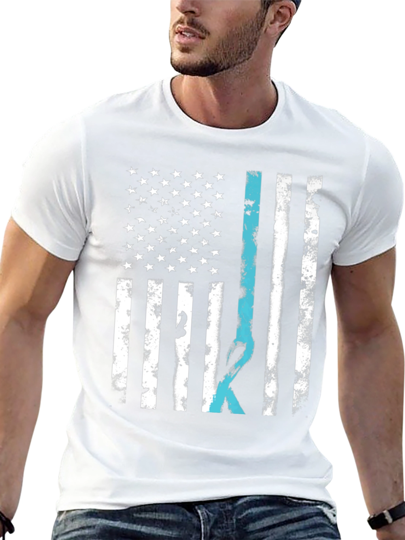 American Flag Ribbon Graphic Tee