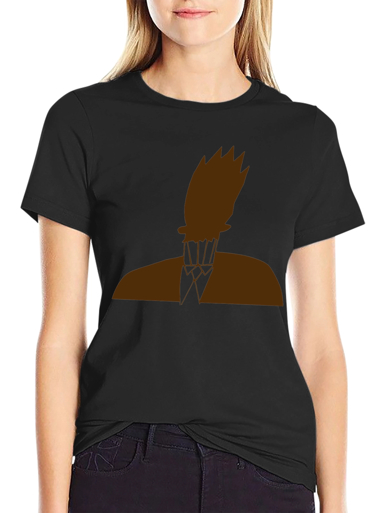 Abstract Silhouette Graphic Tee - Black