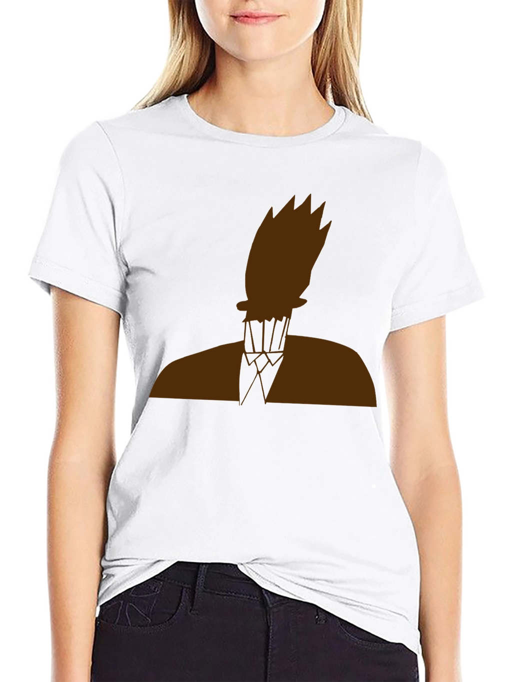 Abstract Silhouette Graphic Tee - Black