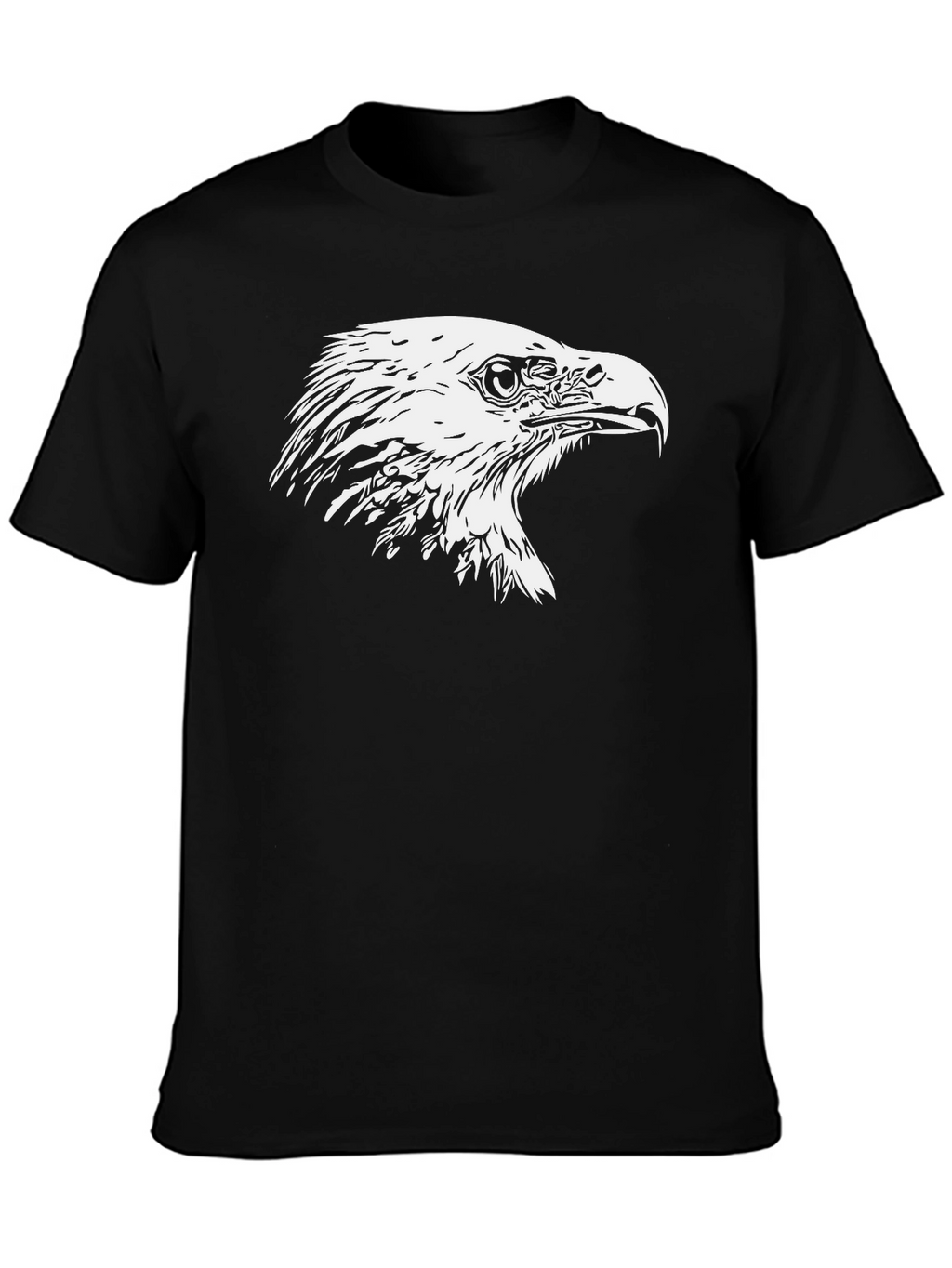 Bald Eagle Graphic Print Black T-Shirt