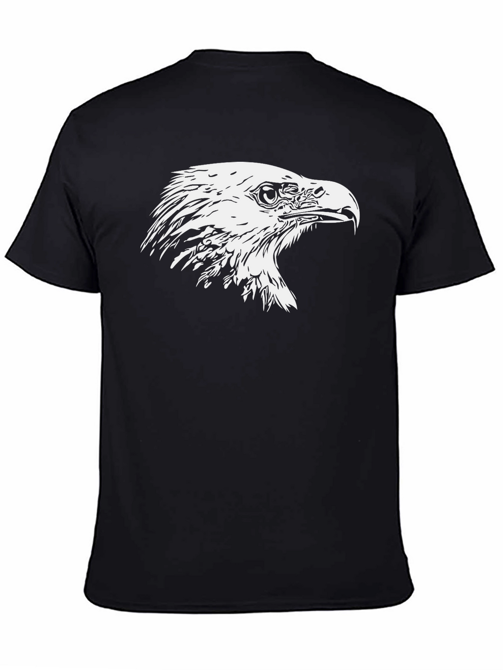 Bald Eagle Graphic Print Black T-Shirt