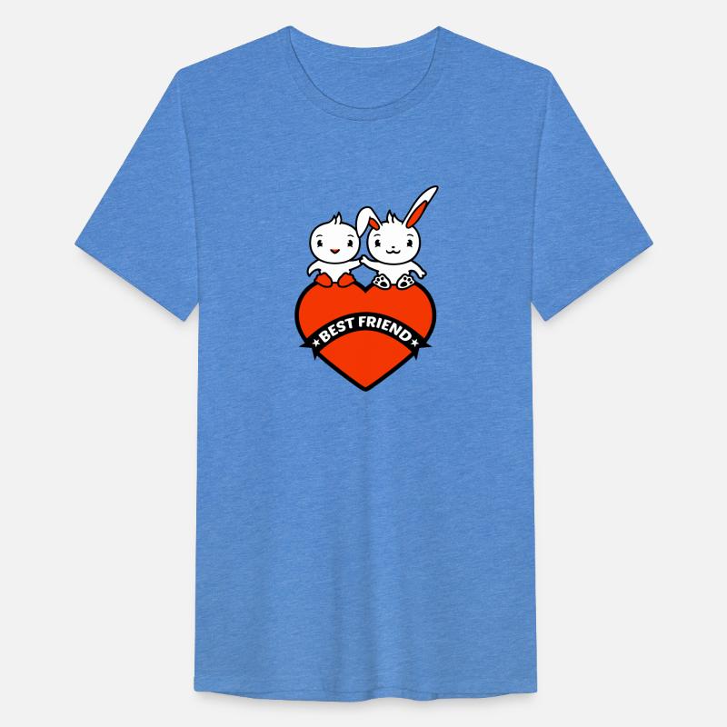 2 Best Friend Rabbit Bird Heart Two Hands Holding