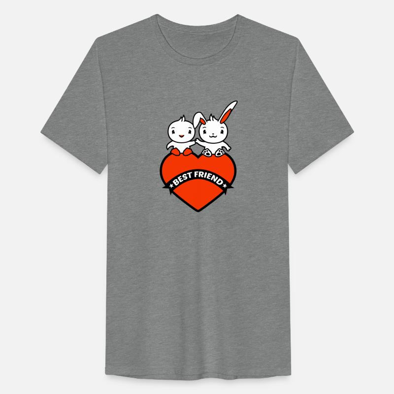 2 Best Friend Rabbit Bird Heart Two Hands Holding