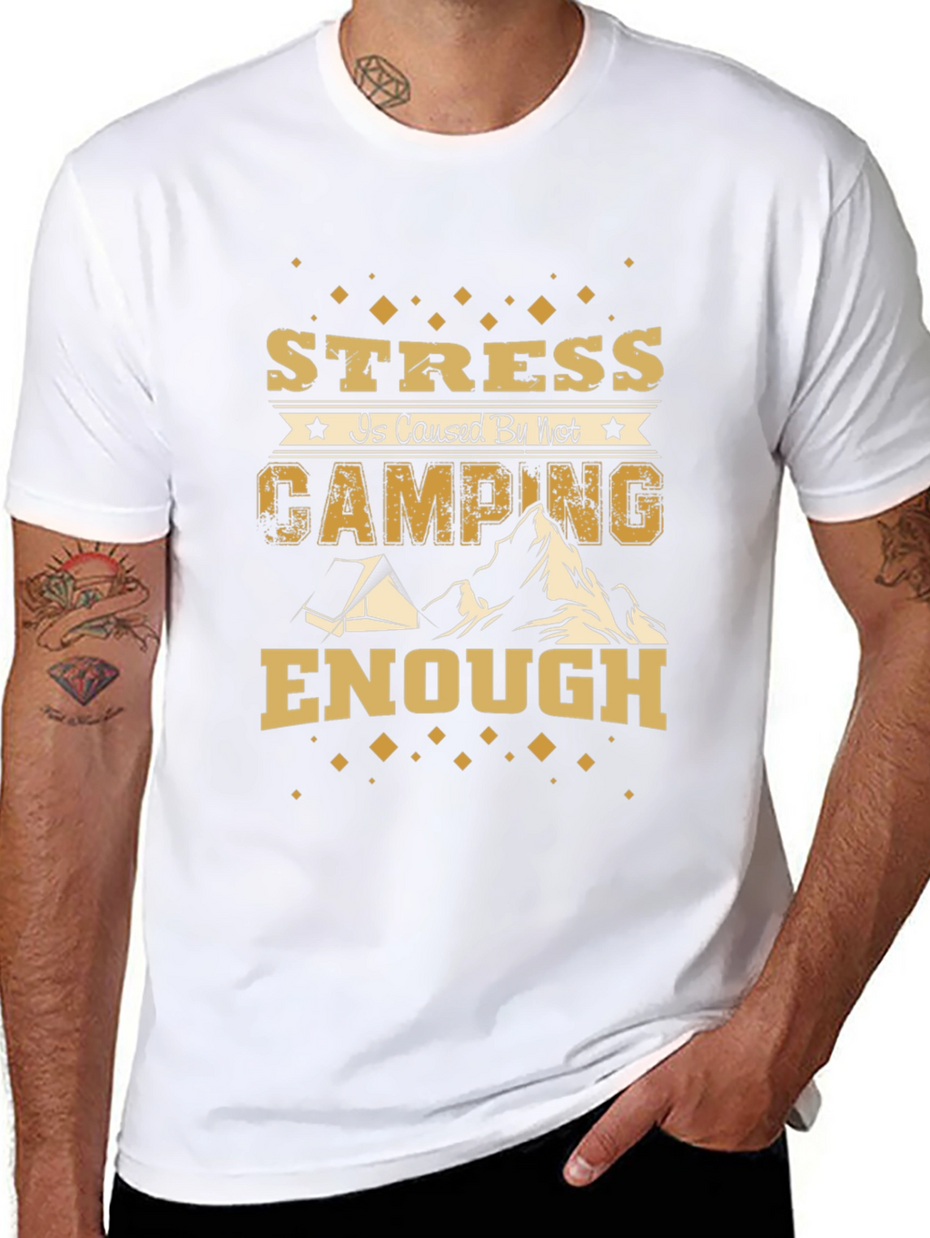 Stress is Caused by Not Camping Enough Graphic Tee